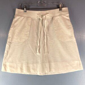 Lands' End White Terry Cloth Type Skirt With Drawstring Size M/P 10/12
